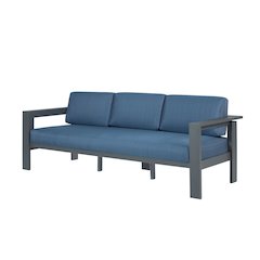 Sardinia Aluminum Frame Outdoor 84" Sofa - Blue Cushions