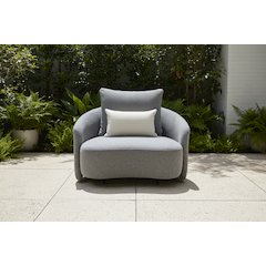 Serene Outdoor Modern Armchair Grey Bouclé - Gray Fabric