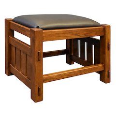 Mission Oak Foot Stool - Wide Spindles- Michael's Cherry