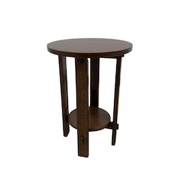 Mission Style Oak Round End Table - Michael's Cherry