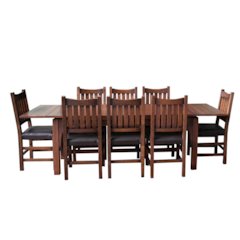 Mission Stow Leaf Table With #240 Chair Dining Set - Dark Oak