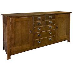 Mission 7 Drawer Sideboard With 2 Doors - Walnut (Aw) - 82"