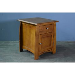 Mission Quarter Sawn White Oak 1 Drawer 1 Door Inlay End Table
