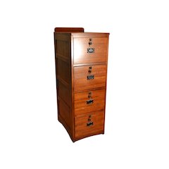 Mission Solid Oak 4 Drawer File Cabinet - Michael's Cherry