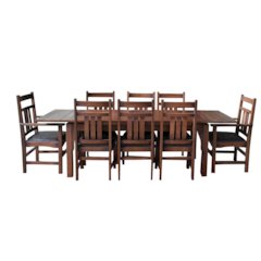 Mission Stow Leaf Table With #401 Chair Dining Set - Dark Oak