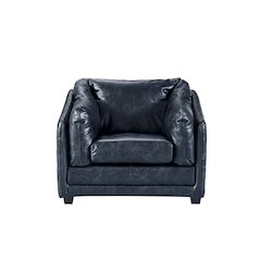 Waco Rustic Modern Arm Chair - Slate Leather