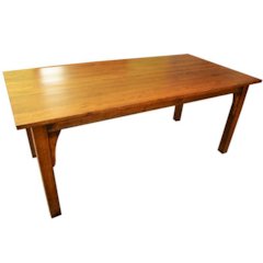 Mission 70" Solid Oak Dining Table - Walnut
