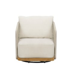 Alpine Teak Wood Modern Swivel Outdoor Arm Chair – Beige