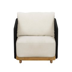 Alpine Teak Wood Outdoor Arm Chair with Black Rope Design