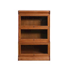 Mission 3 Stack Oak Barrister Bookcase - Beveled Glass - Michael's Cherry