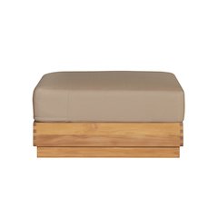 Imperial Grove Outdoor Solid Teak Wood Ottoman Upholstered Cushion