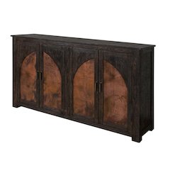 Mystic Pine Wood and Copper Console Cabinet