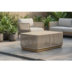 Alpine Teak outdoor collection Beige Rope Coffee table