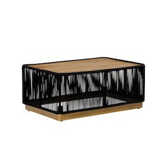 Alpine Teak outdoor collection Black Rope Coffee table