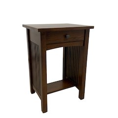Mission 1 Drawer Spindle End Table - Walnut