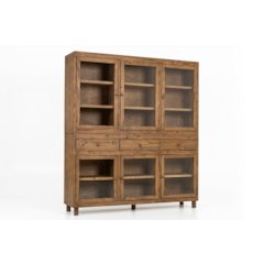 Rustic Modern Solid Pine Wood Sideboard Console Cabinet with Storage - 76"