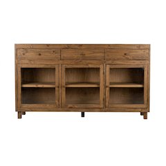 Rustic-Modern Solid Wood Bookcase & Cabinet - 84"