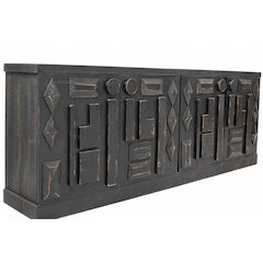 Asbury Asian Inspired Solid Wood 72" Sideboard, Console - Black