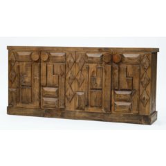 Rustic-Modern Geometric Design Sideboard, Cabinet