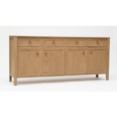 Rustic-Modern Distressed Black Solid Wood Sideboard, Cabinet
