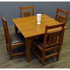 Mission Style White Oak Square Dining Table Set - Michael's Cherry (MC1)