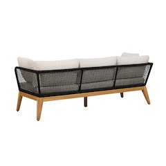 Cypress Teak Wood Sofa with Black Color Rope Design