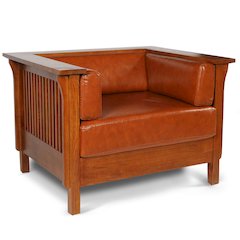 Arts And Crafts / Craftsman Cubic Slat Side Arm Chair