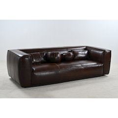 Genavive Top Grain Leather Sofa - Brown