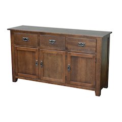 Mission Solid Oak 3 Drawer 3 Door Sideboard - Walnut