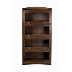 Mission Quarter Sawn Oak 4 Stack Barrister Bookcase - Walnut