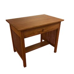 Mission / Arts And Crafts Solid Oak Writing Desk - 36 Inch - Walnut