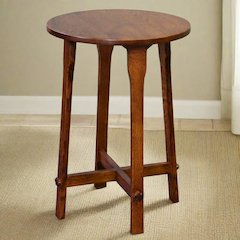 Arts and Crafts / Mission Style Oak Round End Table
