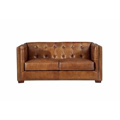 Tuxedo Leather Arm Chair - Light Brown