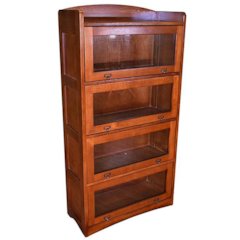 Mission Quarter Sawn Oak 4 Stack Barrister Bookcase - Michael's Cherry