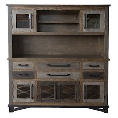 Greenview Rustic Farmhouse Loft Sideboard / Hutch