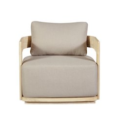 Eclipse Outdoor Solid Teak Wood Chair Natural Look - Gray Fabric