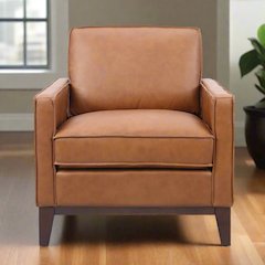 Samhara Top Grain Leather Armchair - Chestnut