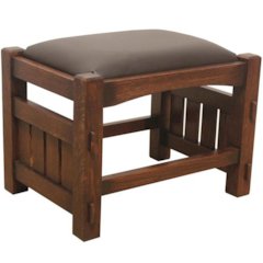 Mission Oak Foot Stool - Wide Spindles - Walnut