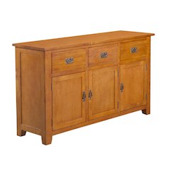 Mission Solid Oak 3 Drawer 3 Door Sideboard - Michael's Cherry