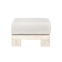 Paradiso Outdoor Teak Natural Look Ottoman - Gray Fabric