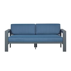 Sardinia Aluminum Frame Outdoor 74" Love seat / Sofa - Blue Cushions