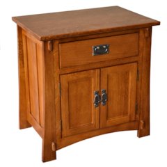 Mission Style Solid Oak Nightstand Model A3 - Michael's Cherry