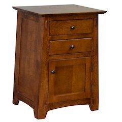 Mission Style Tapered Leg 2 Drawer Nightstand - Michael's Cherry