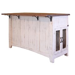 Greenview Kitchen Island - Distressed White