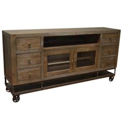 Greenview 76 inch Forged Iron Base TV Stand