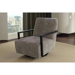 Linea Collection Modern Swivel Arm Chair - Gray