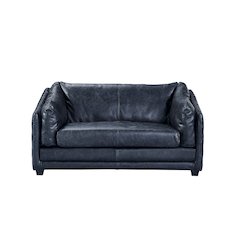 Waco Rustic Modern Love Seat - Slate Leather