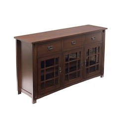 Craftsman Mission Solid Oak Sideboard - 65" - Walnut Stain