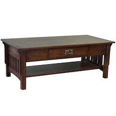 Mission Crofter Style 1 Drawer Coffee Table - Walnut Stain