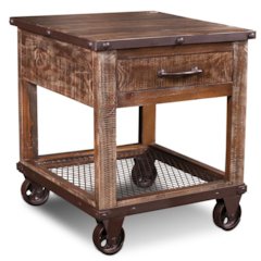 Set of 2 Addison Loft Caster Wheel End Table